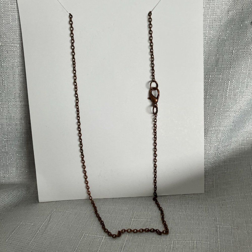 Heart Hammered Copper Pendant 19 Inches - Picture 3 of 3